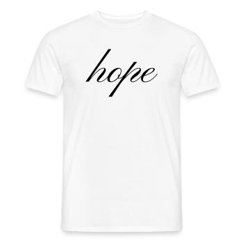 Hope Inspirational Minimalist Typography T Shirt - Men's T-Shirt - white - Front - AI Model Male 178 dark (178cm)