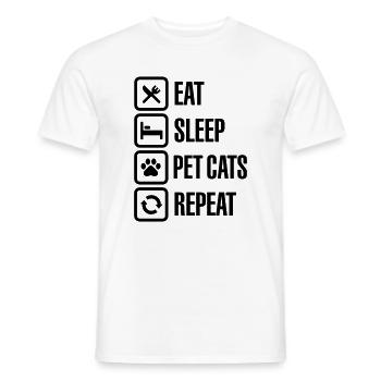 Eat Sleep Pet cats Repeat - Männer T-Shirt - Weiß - Vorne - AI Model Male 178 dark (178cm)