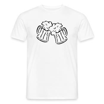 tasse de bière - T-shirt homme - blanc - Devant - AI Model Male 178 dark (178cm)