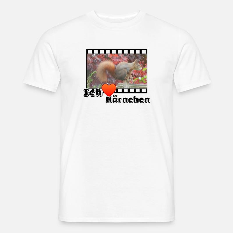 Liebe Tierfreund Eichhoernchen Tiere Spruch - Männer T-Shirt - Weiß
