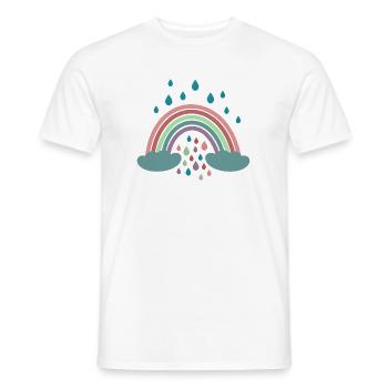 Happy Rainbow Regenbogen Design - Men's T-Shirt - white - Front - AI Model Male 178 dark (178cm)