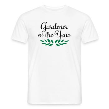 Jardinier de l'année, jardinier, jardinier, jardinier - T-shirt homme - blanc - Devant - AI Model Male 178 dark (178cm)