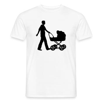 vater kind kinderwagen - Männer T-Shirt - Weiß - Vorne - AI Model Male 178 dark (178cm)