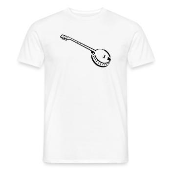 banjo musik musiker - Männer T-Shirt - Weiß - Vorne - AI Model Male 178 dark (178cm)