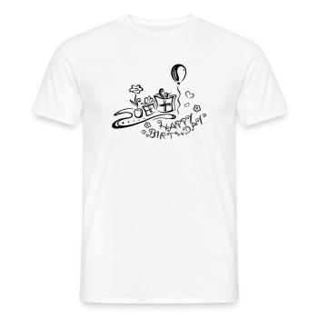 Happy Birthday motif, Congratulations - Men's T-Shirt - white - Front - AI Model Male 178 dark (178cm)