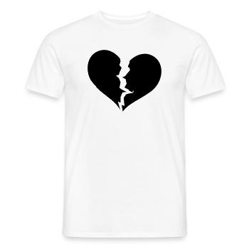 Gebrochenes Herz, broken heart - Männer T-Shirt - Weiß - Vorne - AI Model Male 178 dark (178cm)