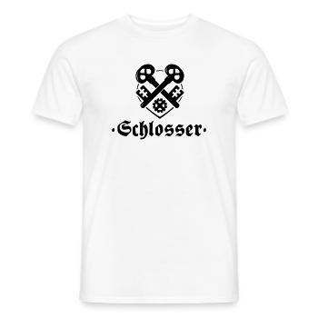 Schlosser, Zunftzeichen mit alter Schrift - Männer T-Shirt - Weiß - Vorne - AI Model Male 178 dark (178cm)