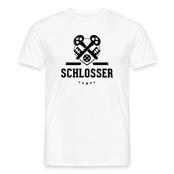 Schlosser Zunftzeichen mit Schriftzug - Männer T-Shirt - Weiß - Vorne - AI Model Male 178 dark (178cm)