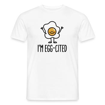 I'm EGG-cited - Men's T-Shirt - white - Front - AI Model Male 178 dark (178cm)