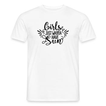Girls just wanna have sun - Men's T-Shirt - white - Front - AI Model Male 178 dark (178cm)