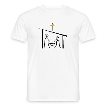 Nativity Scene, Jesus, Christmas, Advent - Men's T-Shirt - white - Front - AI Model Male 178 dark (178cm)