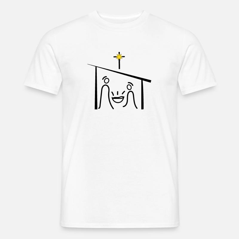 Presepe, Gesù, Natale, Avvento - T-shirt uomo - bianco