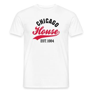 Chicago house est. 1984 - Men's T-Shirt - white - Front - AI Model Male 178 dark (178cm)