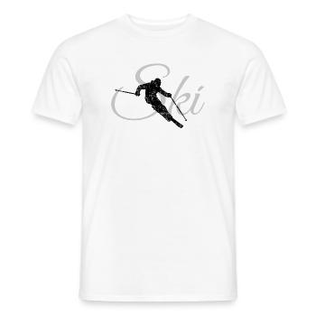 Ski (Vintage Schwarz/Grau) Skifahren, Skifahrer - Männer T-Shirt - Weiß - Vorne - AI Model Male 178 dark (178cm)