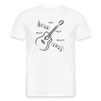 guitare - T-shirt homme - blanc - Devant - AI Model Male 178 dark (178cm)