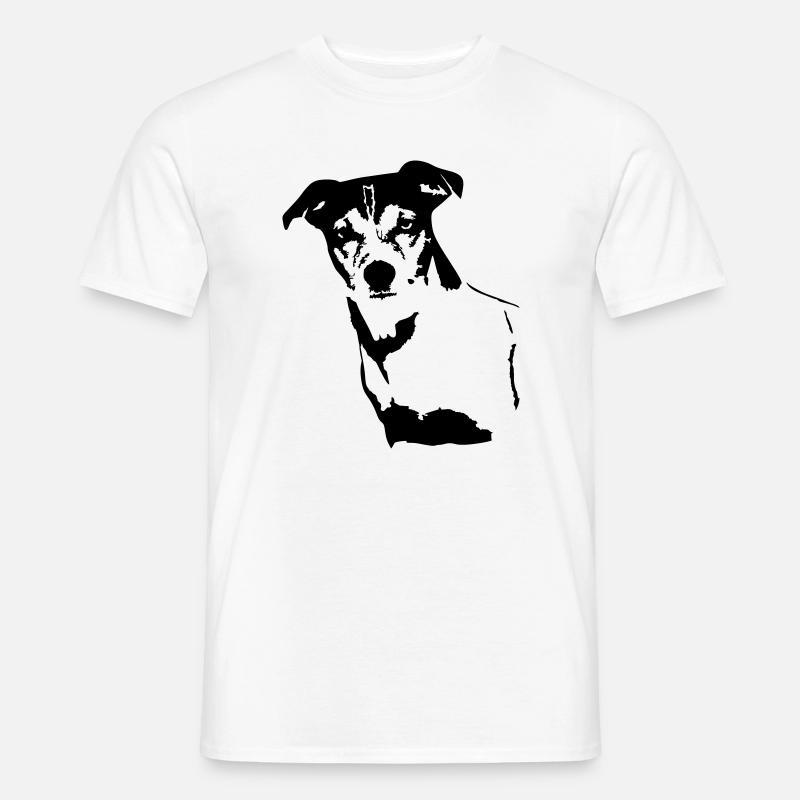 Jack Russell Terrier Kopf - Männer T-Shirt - Weiß