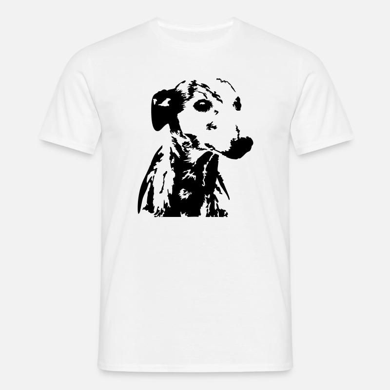 Whippet Kopf - Männer T-Shirt - Weiß