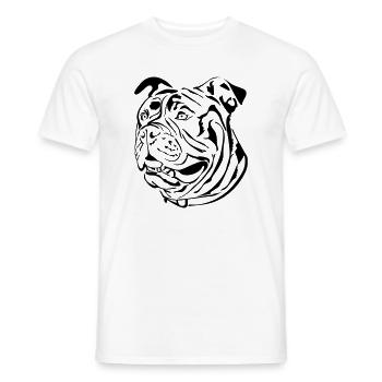 Old English Bulldog head - Men's T-Shirt - white - Front - AI Model Male 178 dark (178cm)