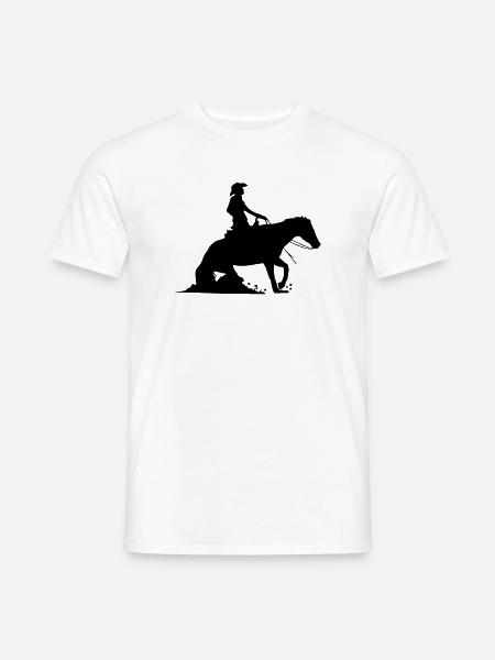 Equitation Western Equestre - Reining - T-shirt homme - blanc