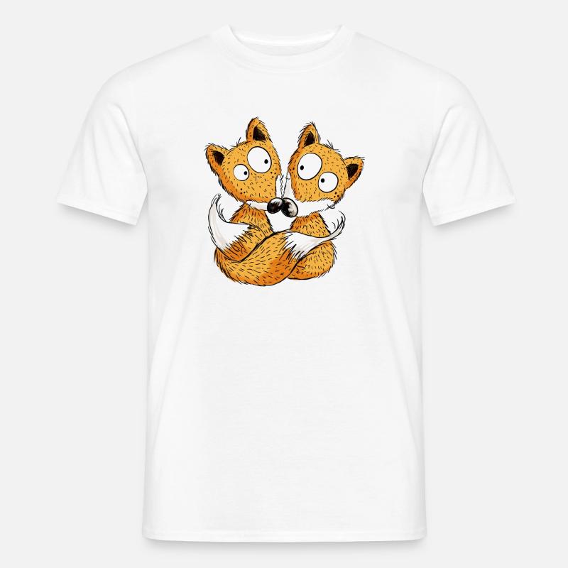 Fuchs Partner - Füchse - Team - Freundschaft - Männer T-Shirt - Weiß