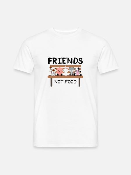 Friends Not Food – Süßes Vegan Tierschutz Shirt mi - Männer T-Shirt - Weiß
