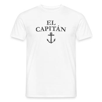 El Capitan Anchor (Vintage Black) Capitaine Voile - T-shirt homme - blanc - Devant - AI Model Male 178 dark (178cm)