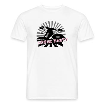 faire de la musique house cool DJ à la fête - T-shirt homme - blanc - Devant - AI Model Male 178 dark (178cm)