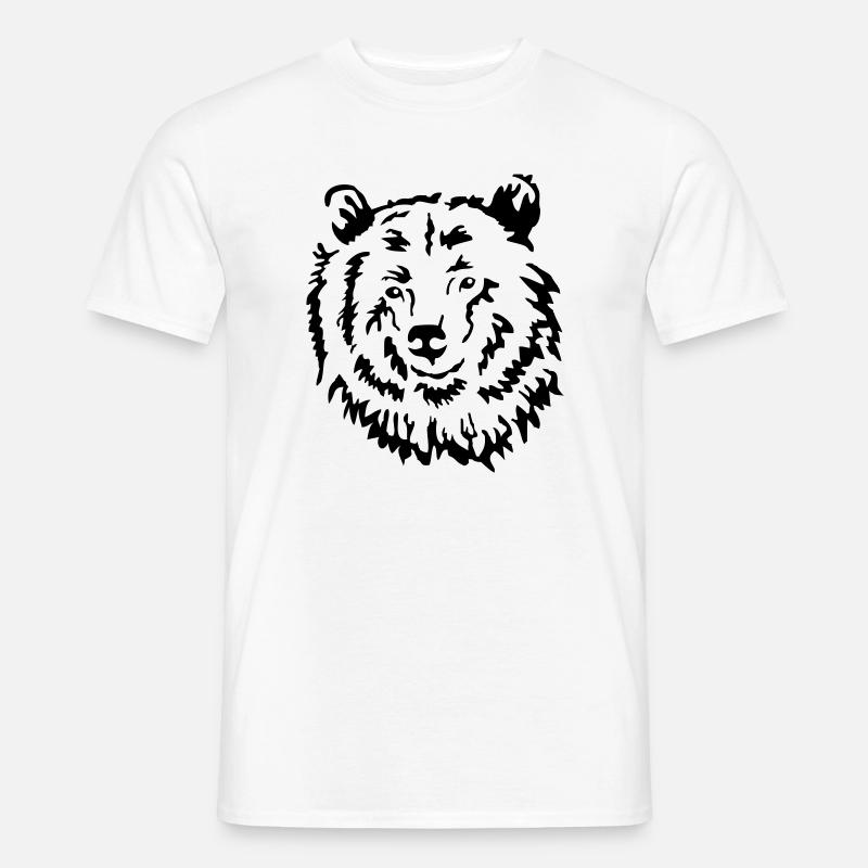 Baer Raubtier - Männer T-Shirt - Weiß