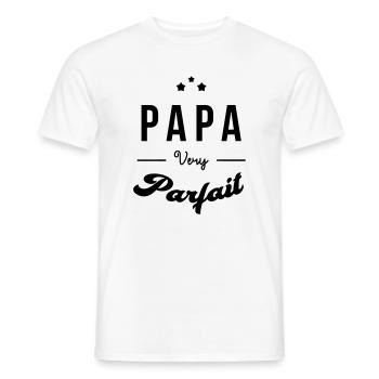 Papa - Fête des Pères - Anniversaire - Bébé - T-shirt homme - blanc - Devant - AI Model Male 178 dark (178cm)