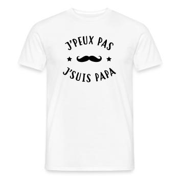 Papa - Fête des Pères - Anniversaire - Bébé - T-shirt homme - blanc - Devant - AI Model Male 178 dark (178cm)