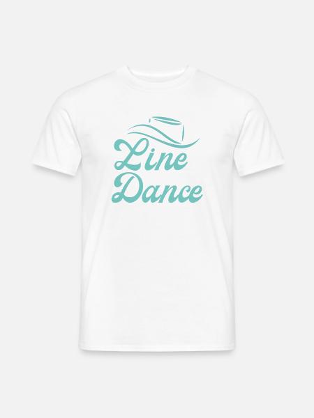 Klasse Geschenk für Line Dancer: Motto "Line Dance - Männer T-Shirt - Weiß