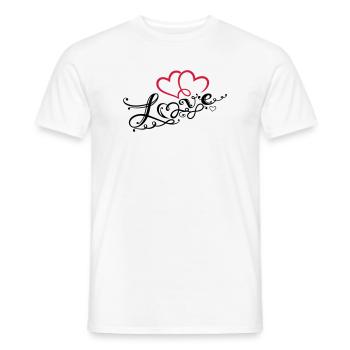 Coeurs avec la boucle de l'infini - T-shirt homme - blanc - Devant - AI Model Male 178 dark (178cm)