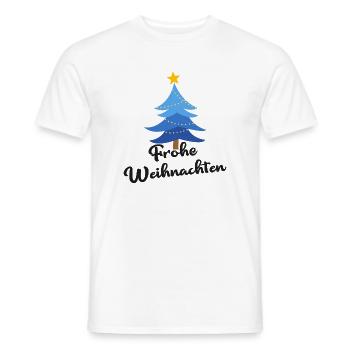 Frohe Weihnachten Blauer Weihnachtsbaum Christbaum - Männer T-Shirt - Weiß - Vorne - AI Model Male 178 dark (178cm)