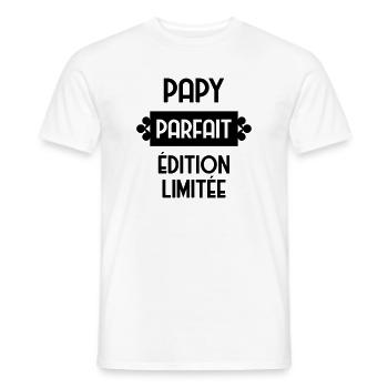 Papy Papi Grand Père Grand-Père Famille Noël - Men's T-Shirt - white - Front - AI Model Male 178 dark (178cm)