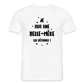 Beau-père / Belle-mère / Mariage / Famille - T-shirt homme - blanc - Devant - AI Model Male 178 dark (178cm)