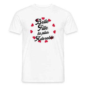 Belle Fille - Mariage - Mariée - Famille - Noël - Men's T-Shirt - white - Front - AI Model Male 178 dark (178cm)