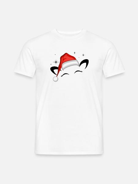 Cat Santa Hat Shining Stars - Men's T-Shirt - white
