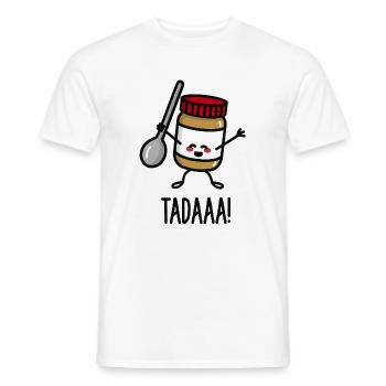 Tadaaa! Happy peanut butter with spoon - T-shirt homme - blanc - Devant - AI Model Male 178 dark (178cm)