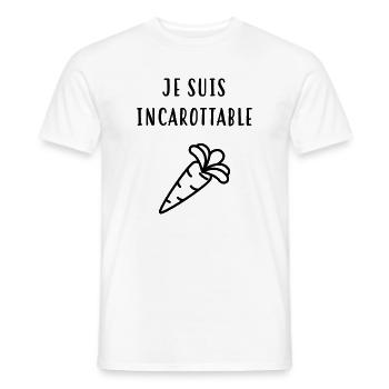 Je suis incarottable ! Humour / Drôle - T-shirt homme - blanc - Devant - AI Model Male 178 dark (178cm)