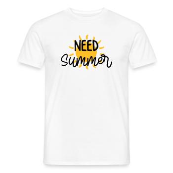 Need Summer / Sonne / Eté / Holidays / Sun / Beach - Men's T-Shirt - white - Front - AI Model Male 178 dark (178cm)