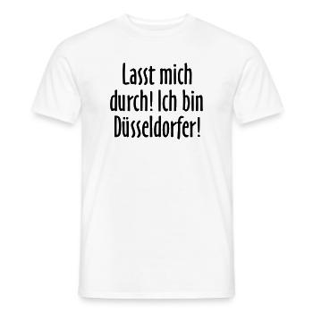 Lasst mich durch! Ich bin Düsseldorfer! - Männer T-Shirt - Weiß - Vorne - AI Model Male 178 dark (178cm)