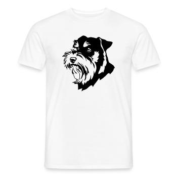 Tête Schnauzer - T-shirt homme - blanc - Devant - AI Model Male 178 dark (178cm)