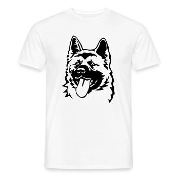 American Akita Kopf - Männer T-Shirt - Weiß - Vorne - AI Model Male 178 dark (178cm)