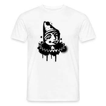 Portrait d’un clown mélancolique en graffitis - T-shirt homme - blanc - Devant - AI Model Male 178 dark (178cm)