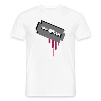Lame de rasoir avec le cœur et le sang - T-shirt homme - blanc - Devant - AI Model Male 178 dark (178cm)
