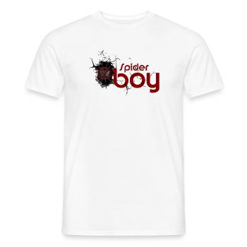 Spinnentier-Held: Karminrotes Netz-Emblem - Männer T-Shirt - Weiß - Vorne - AI Model Male 178 dark (178cm)