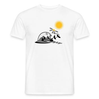 Boule à neige avec tournesol et soleil - T-shirt homme - blanc - Devant - AI Model Male 178 dark (178cm)