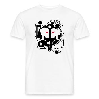 Cyber Love Schaltkreis mit zwei Cyborgs - Männer T-Shirt - Weiß - Vorne - AI Model Male 178 dark (178cm)