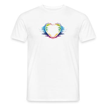 Regenbogen Herz - Männer T-Shirt - Weiß - Vorne - AI Model Male 178 dark (178cm)
