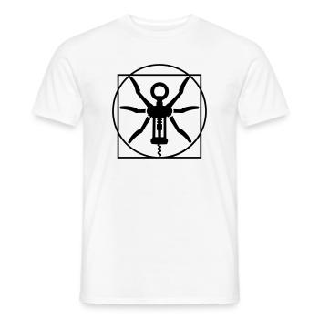 Vitruvian Mann Wein Korkenzieher Leonardo Da Vinci - Männer T-Shirt - Weiß - Vorne - AI Model Male 178 dark (178cm)